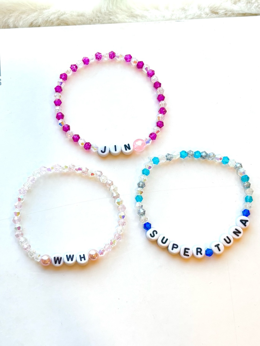 (3pcs) JIN BTS SUPERTUNA WWH BRACELET BUNDLE